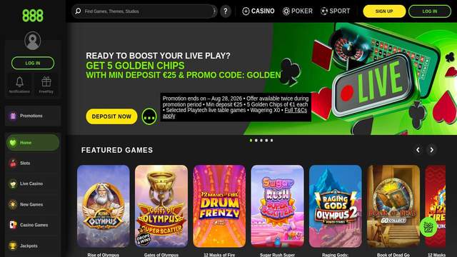 888 Casino casino screenshot